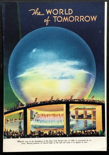 1939 New York Worlds Fair "The World of Tomorrow" 1938 color graphic pictorial