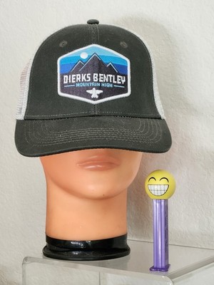 Dierks Bentley Mountain High Snap Back Trucker Hat Dark Gray White Mesh