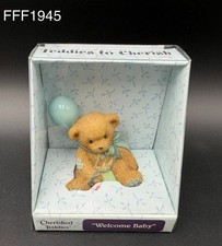 2003 Enesco Cherished Teddies  "Welcome baby"-Blue, New In Box, Display