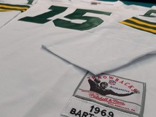 BART STARR **XL* 1969 NFL 50TH ANNIV. STYLE PACKERS THROWBACK, SEWN, NEW!