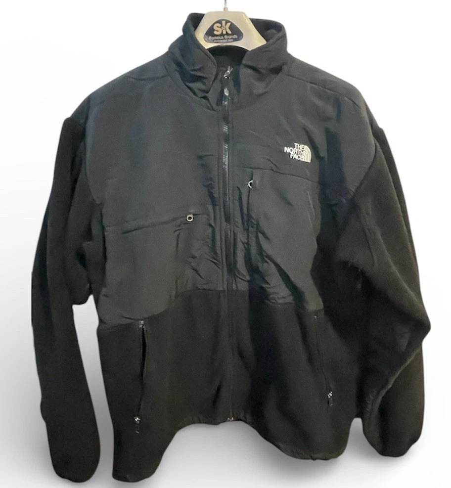 The North Face Denali Jacket Mens XL Black Polartec Full Zip Fleece Nylon Panels