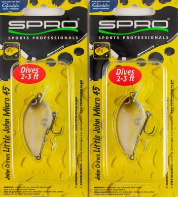 (LOT OF 2) SPRO LITTLE JOHN MICRO 45 5/16OZ SLJMC45MTS MATTE SHAD A2235