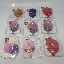 Set of 9 Floral Baby Headbands - New