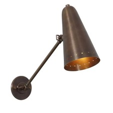 Light Brass Beautiful Stilnovo Lamp Metal Wall Sconce Mid Century 1950' Italian