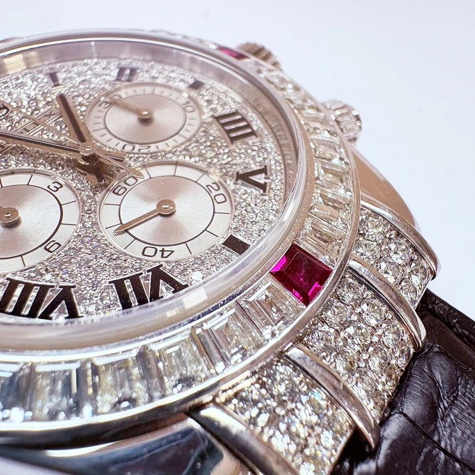 2001 Rolex Daytona 1165994RU, Gold, Pave Diamond Roman, Baguette Diamond & Ru... - Image 3 of 4
