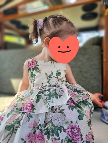 Monsoon Baby Organza Dress, Ivory/Multi Age 2-3 Years - Picture 3 of 5
