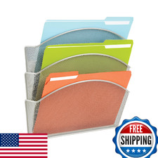 Safco 4175SL Onyx Magnetic Triple File Pocket, Steel, 4 Heavy-Duty Magnets