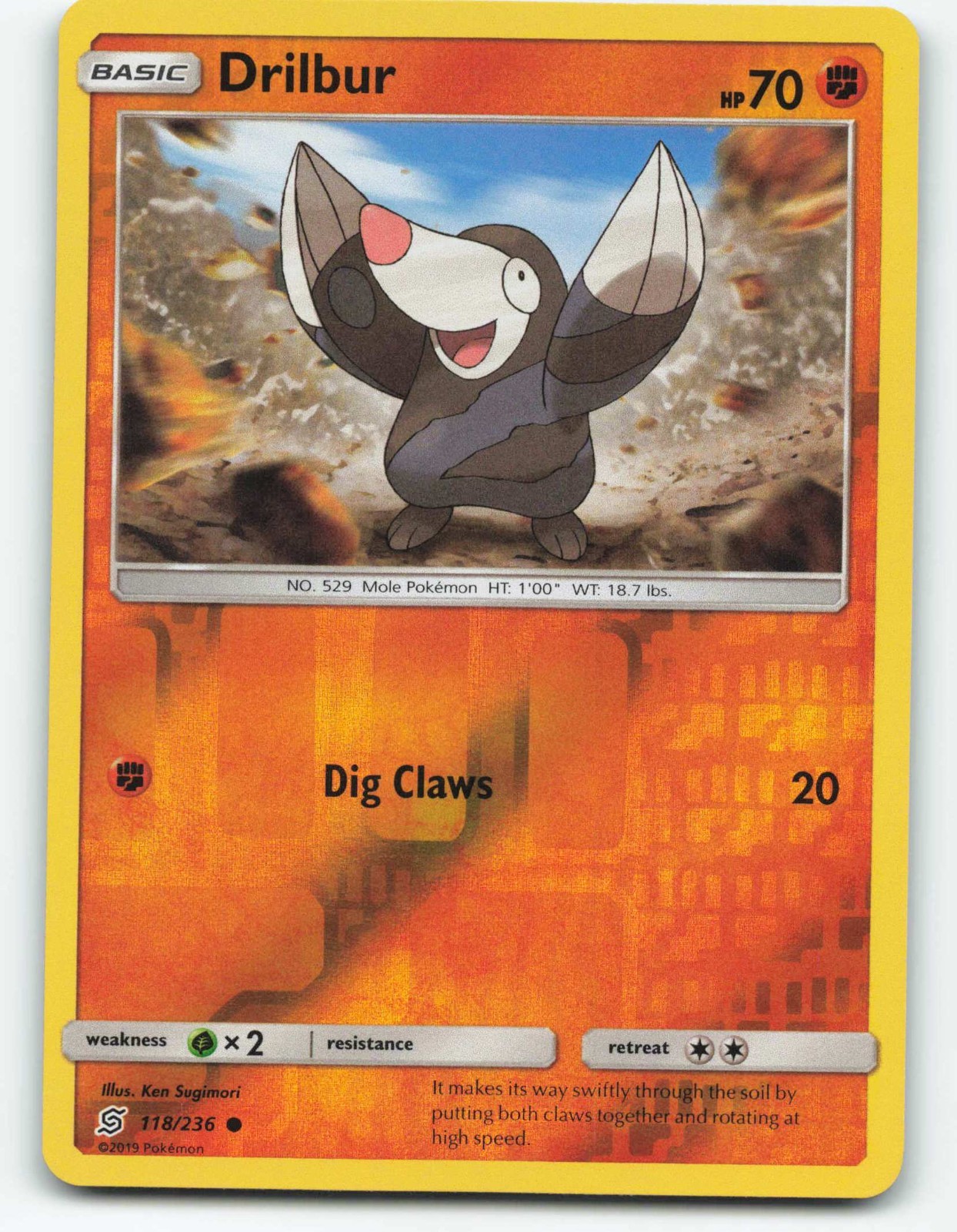 Drilbur 118/236 Reverse Holo Pokemon card