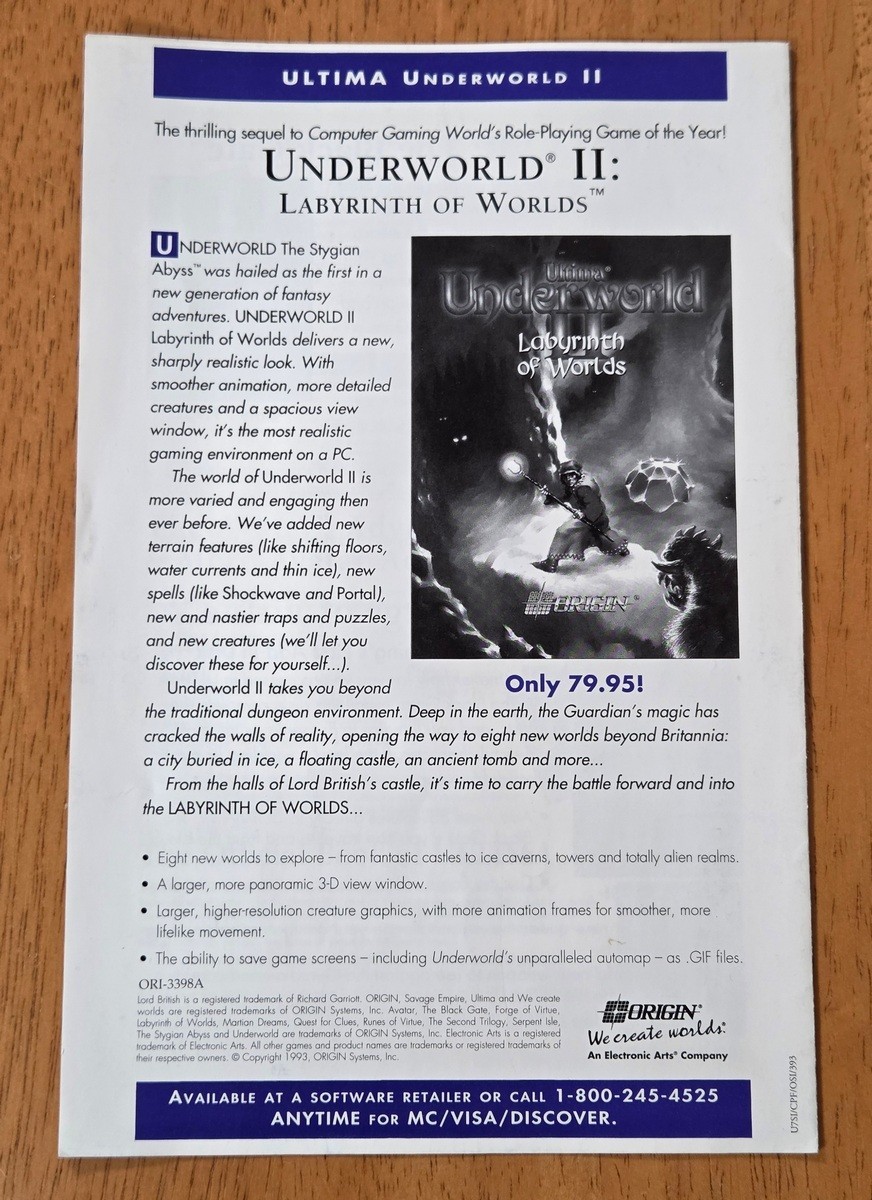 Ultima VII Part Two Serpent Isle Origin IBM PC Big Box Game Complete CIB Map