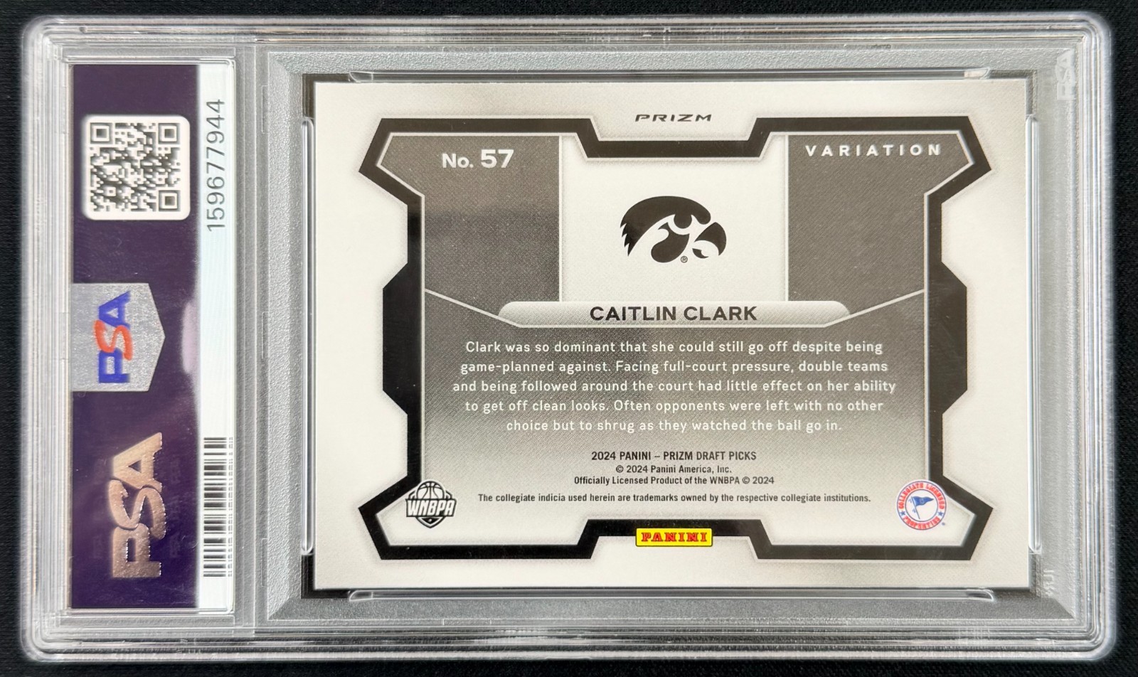 2024 PRIZM DRAFT PICKS RED ICE VARATIONS CAITLIN CLARK PSA 9 view 2
