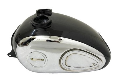PUCH Allstate Sears SR 250 1965- 66 Steel Black Petrol Tank + Chrome Side Plates