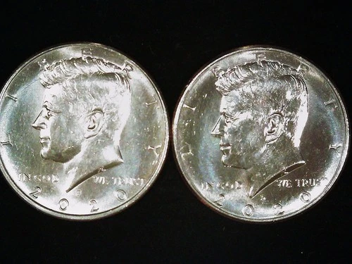 2020-P and D Kennedy Half Dollars (2 coins) AU++. Free Shipping!