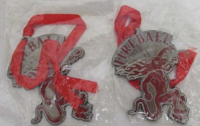 2 x Fireball Cinnamon Whisky Ornament Red Fire Dragon Dicast Enameled New