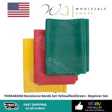THERABAND Resistance Bands Set Yellow/Red/Green - Beginner Set