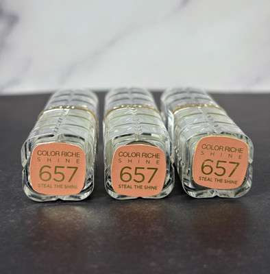 3 Pack L'Oreal Color Riche Shine Lipstick - 657 Steal the Shine - NEW