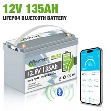 4PC 12V 135AH LiFePO4 Lithium Battery 100A BMS For RV Solar Panel Trolling Motor
