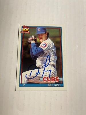 Chicago Cubs BILL LONG Signed Card