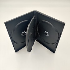 4 DISC 4 WAY BLACK DVD CASE FULL SIZE 14MM SPINE X 10