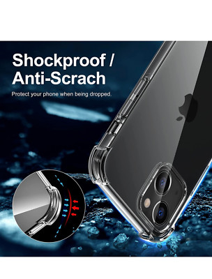 iPhone 14 13 12 11 Pro Max Shockproof Clear Case Anti-Yellowing Slick Design