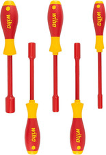WIHA 5 Piece 1000v VDE Hex Nut Spinner Screwdriver Set 29466, 5.5, 7, 8, 10,13mm