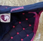 NWT Loveson Navy & Pink Hearts AP All Purpose Saddle Pad + Matching Bonnet — photo 3