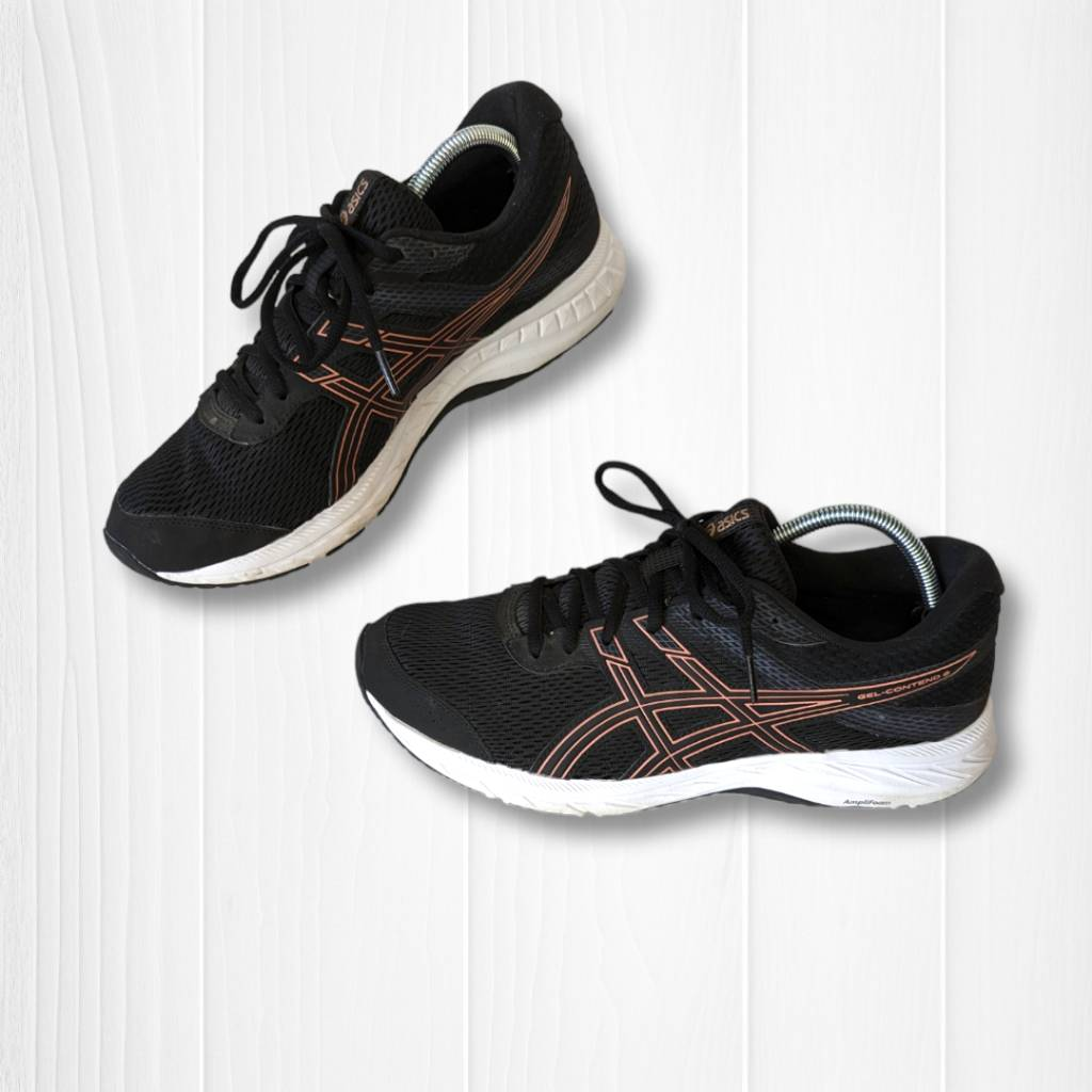 Asics Womens Running Shoes Gel Contend Amplifoam Black Rose Gold