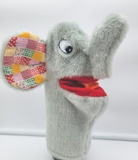Vintage Summco International Inc Elephant Hand Puppet Gray Pattern Ears 10"
