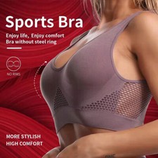 Womens Ladies Sports Sleep Comfort Bras Full Cup Non-Wired Seamless Soft UK