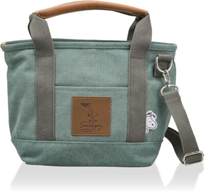 Snoopy Cool/Warm Tote Bag Character Bag Shoulder Bag 2WAY Gray Walking
