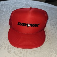 Vintage Rayovac Hat Snapback Trucker Cap 90s Flashlights Men Black Red