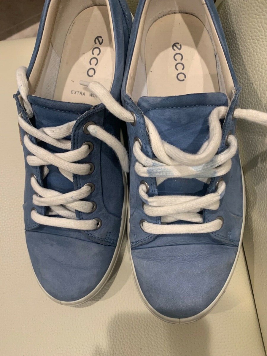 Ecco Ladies Blue Soft Suede Lace-Up Sneakers US Size 10  display picture 2