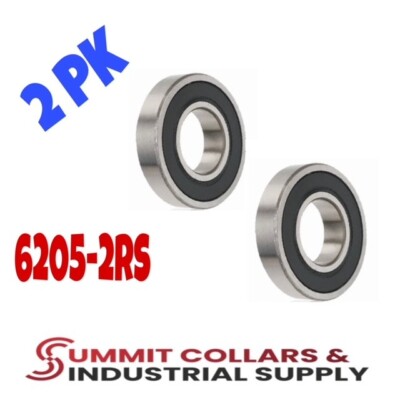 Qty. 10 Pack Of 6205-2RS C3 EMQ Premium Sealed Ball Bearings - ABEC-3, 25x52x15mm, Double Sealed For Protection