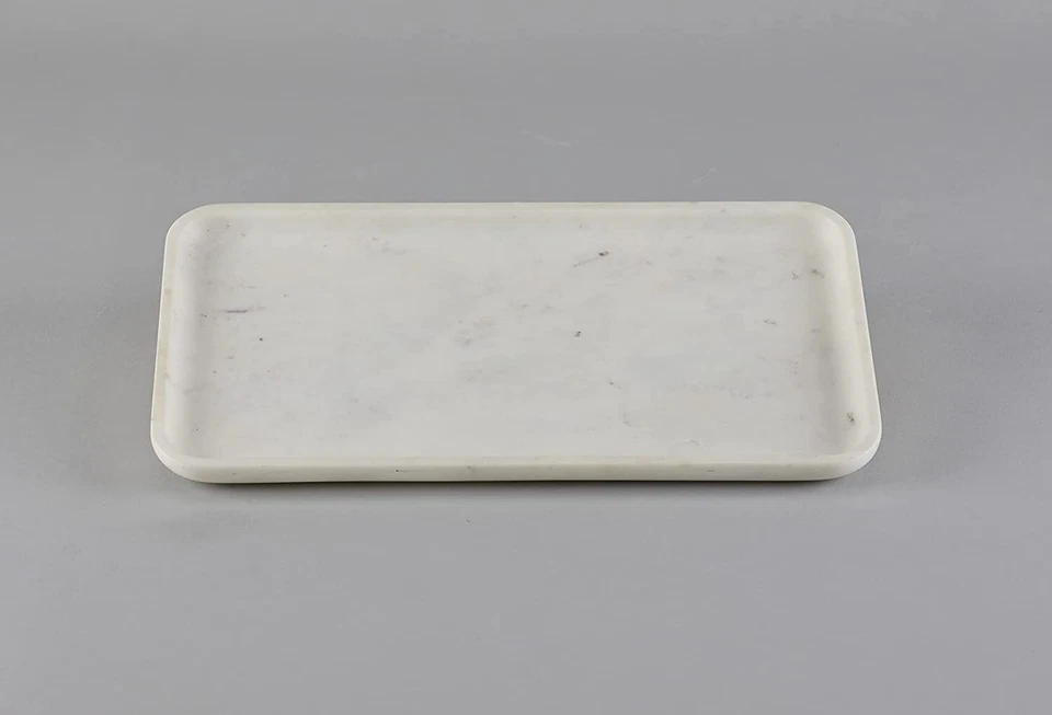 Rectangle Shape White Marble Tray for Dining Table Decoration and Gift - Image 3 of 4