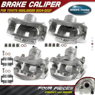 4x Disc Brake Calipers with Bracket for Toyota Highlander 2004-2007 Front & Rear