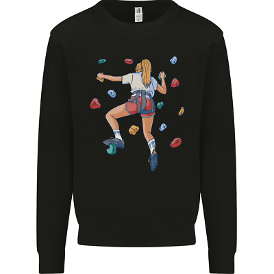 Female Rock Climber Climbing Wall Kinder Sweatshirt Pullover