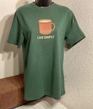 Patagonia Live Simply Green Short Sleeve tee Organic Cotton Coffee Mens Size XS
