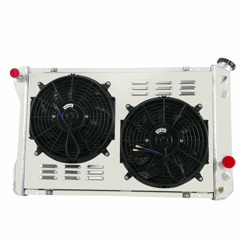 CC951 4Row Radiator+Shroud+Fan For 1982-1992 1991 Chevy Camaro Iroc-Z RS Z28 V8 Foto 3 de 4