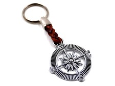 Schiff-Kompass--mit Lederband-Schl&uuml;sselanh&auml;nger-Keyholder-Schl&uuml;ssel-Keyrings-TOP