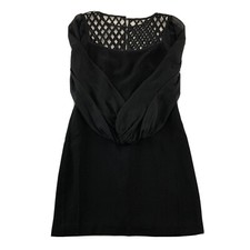 White House Black Market Sheer Sleeve Pencil Little Black Dress Women's Size 00