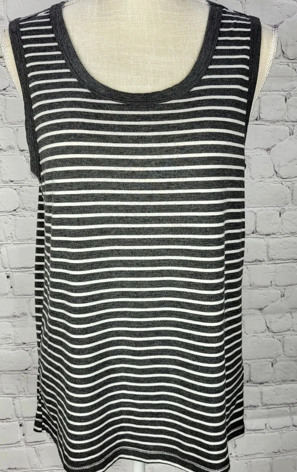 yogalicious cutout back draped stripe tank-top