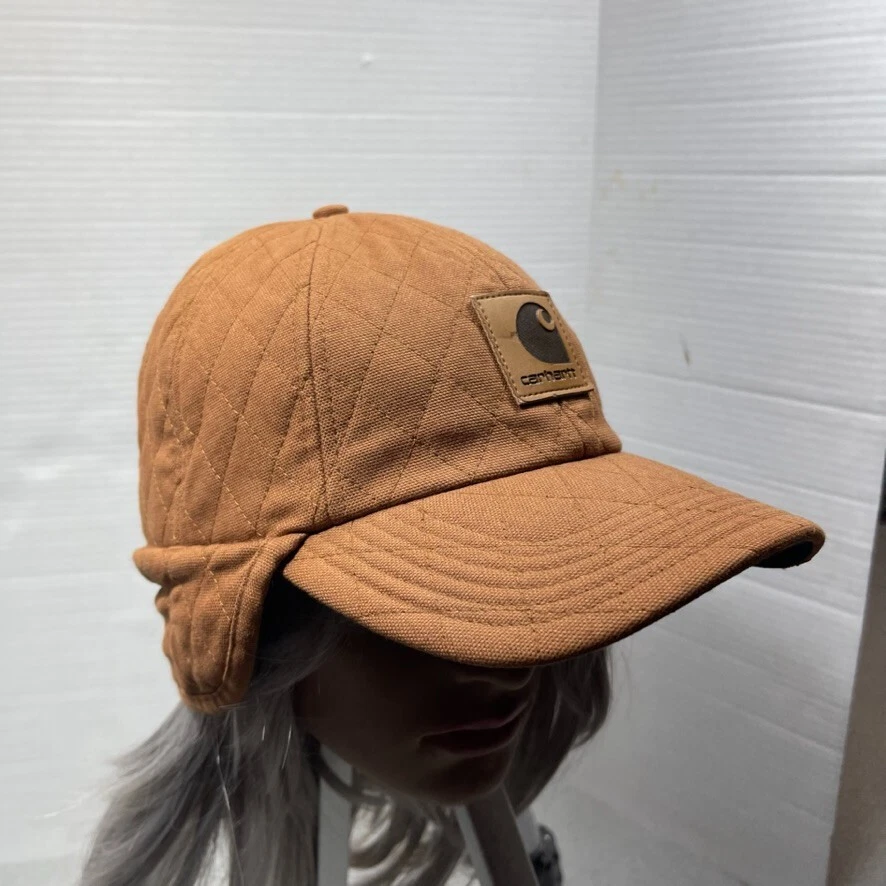 Zoologisk have forurening Brawl Carhartt Hat Cap Large Fitted Brown A160 Work Flex Ear Flap Quilt Hunt Hike  Warm | eBay