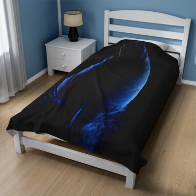 Velveteen Plush Blanket, 3 sizes, Dark Feather