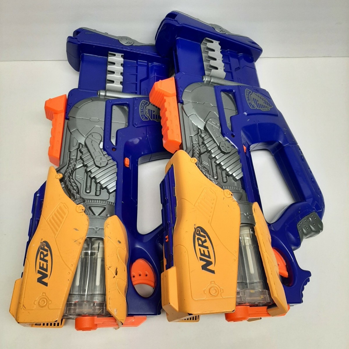 Nerf N-Strike Firefly Rev-8 Gun Blaster Blue Gray Tested Lot of 2