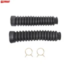 2× New Front Fork Shock BOOTS Black For Honda ATC Big Red 250ES 1985 1986 1987