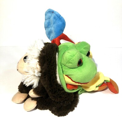 Pop Out Pets Monkey Parrot Frog Jay at Play 2015 3 stuffed animals in one! EUC