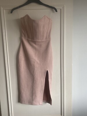 open lace back dress Off-Shoulder Ruffle Lace Maxi Dress in Soft Pink - M main image 0