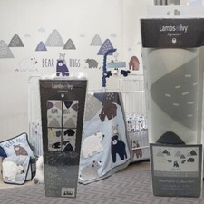 Lambs Ivy Signature Montana Blue Gray Brown Bear Jumbo Wall Appliques