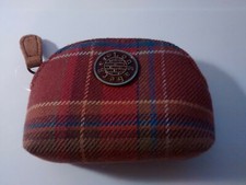 Longaberger Homestead Plaid Coin Change Card Purse with Key Ring Top Zipper