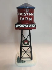 FG Square Christmas Village Accessory Figurine Xmas Tree Water Tower Like LEMAX 