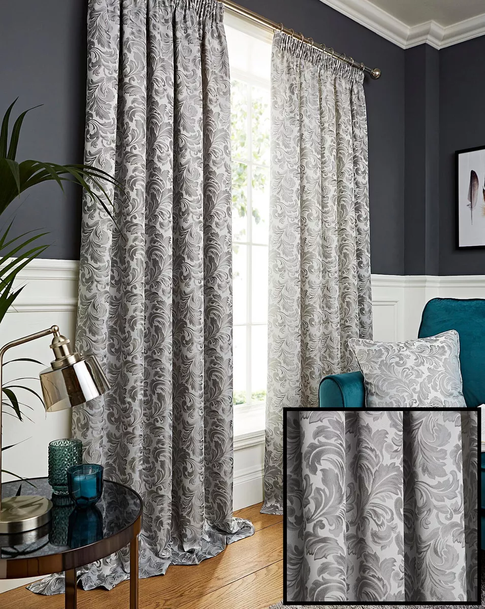 Silver grey cheap curtain fabric